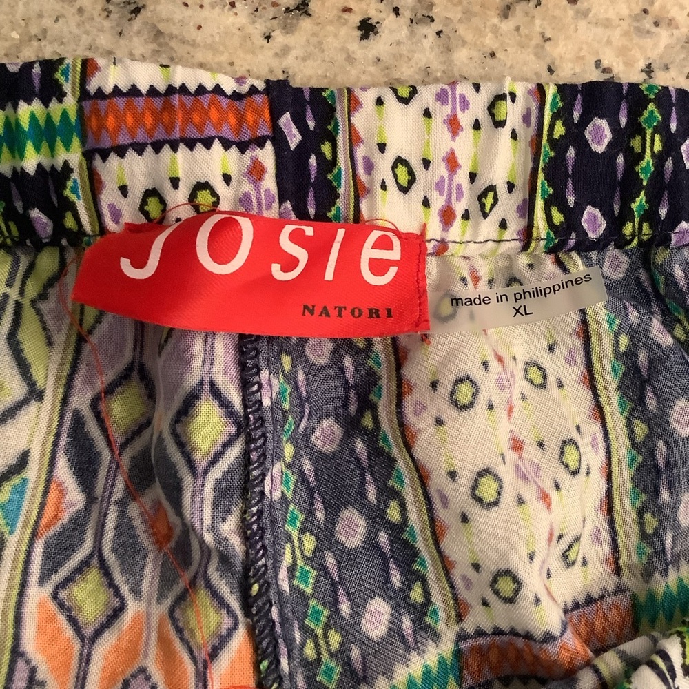 Josie Natori Colorful Geometric Patterned Pull On… - image 3